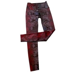 Noli Multicolor Snake Print High Waist Athleisure Compression Leggings, Small